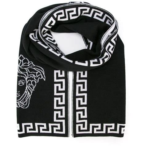 versace medusa knit logo scarf|Versace Authentic Black Medusa Head Geometric Logo Knit .